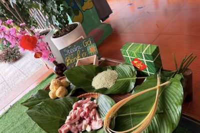 TRẢI NGHIỆM GÓI BÁNH CHƯNG – TRƯỜNG MẦM NON VĂN LÝ